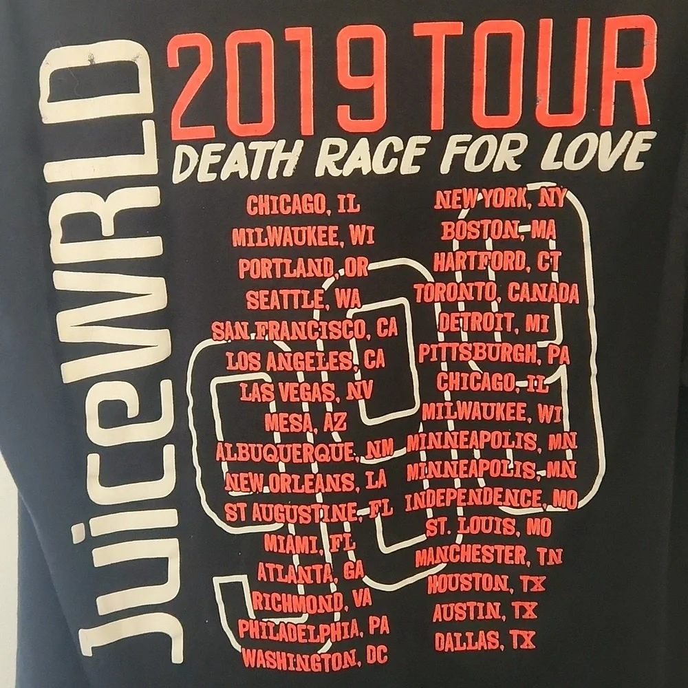 Juice Wrld Rare “Death Race For Love” 2019 Concert Merch Tour Shirt Men's M - Picture 5 of 7